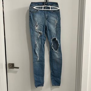 Fashion Nova High Waisted Ripped Jeans